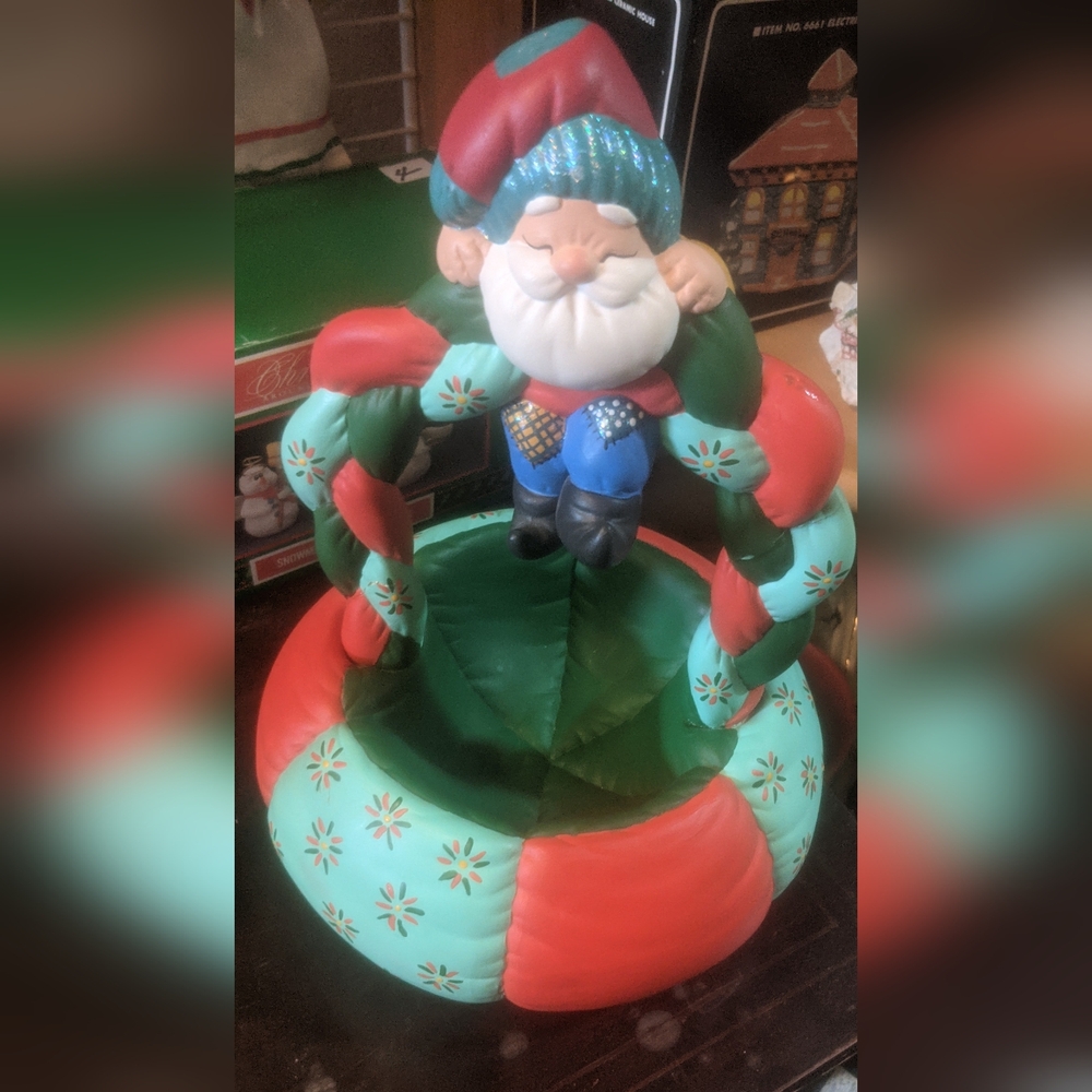 Ceramic hand painted Christmas basket
